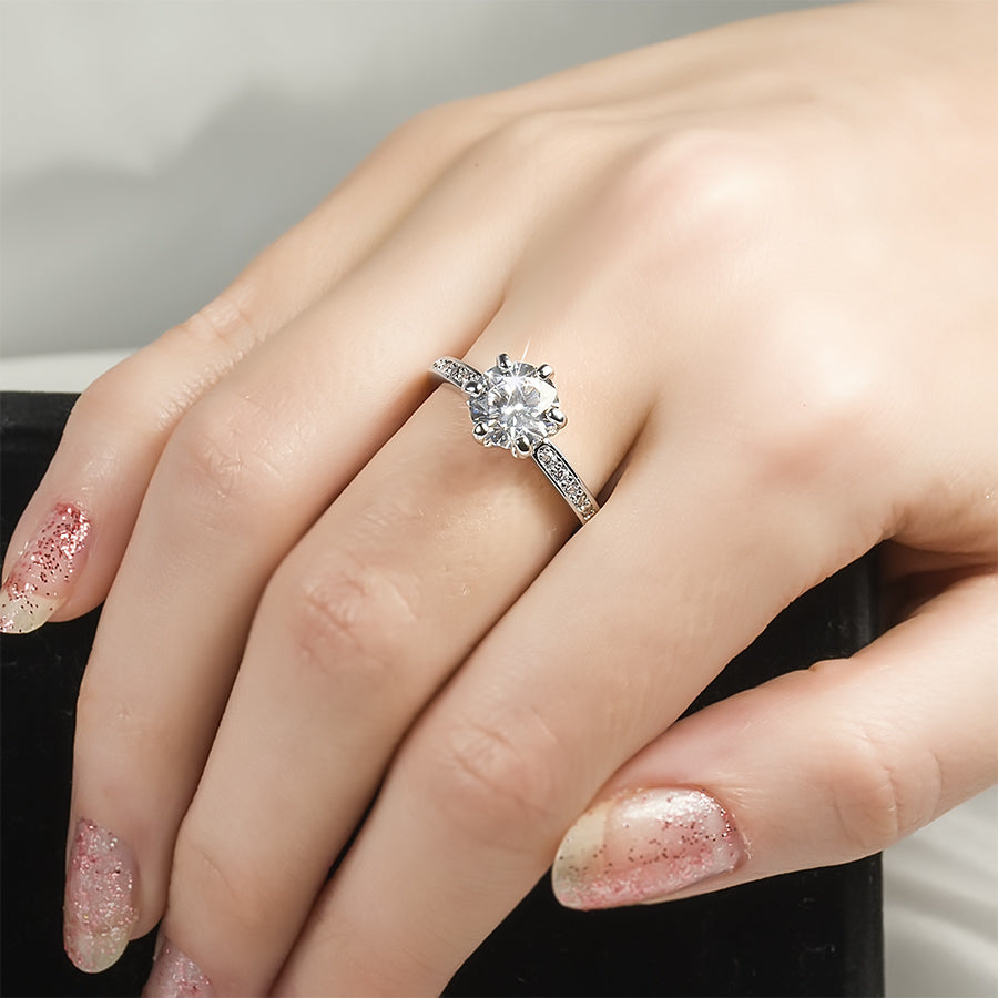 2 Carat CT Promise Engagement RING Round Cut White Gold Plated SIZE 5-9