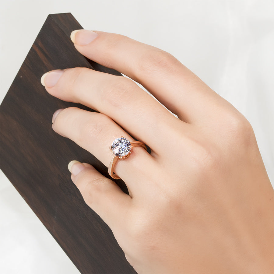 1.25 CT Wedding Engagement Fashion Ring Rose Gold Plated Size 5-9