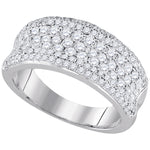 14k White Gold Womens Round Diamond Pave Wedding Anniversary Band Ring 1-1/3 Cttw