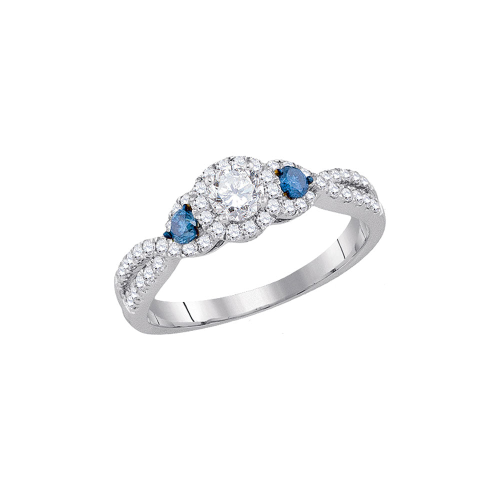 14kt White Gold Womens Round Diamond Solitaire Bridal Wedding Engagement Ring 3/4 Cttw