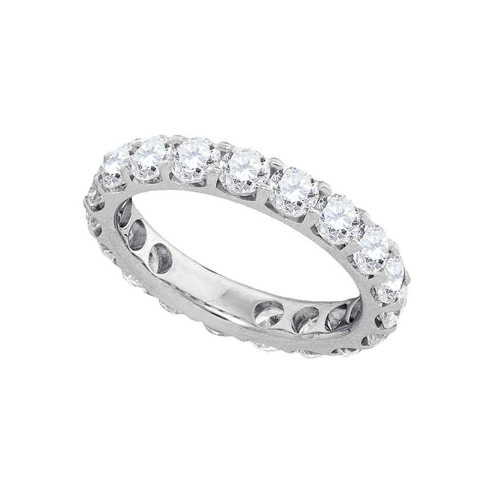 14kt White Gold Womens Round Diamond Wedding Band Ring 3.00 Cttw