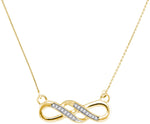 10kt Yellow Gold Womens Round Diamond Infinity Pendant Necklace 1/20 Cttw