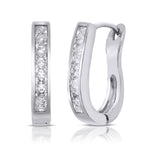 Women's Stunning Hoop Earrings Silver Plated 0.75 cttw