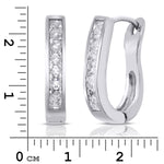 Women's Stunning Hoop Earrings Silver Plated 0.75 cttw
