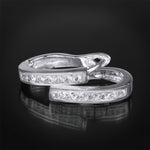 Women's Stunning Hoop Earrings Silver Plated 0.75 cttw