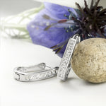 Women's Stunning Hoop Earrings Silver Plated 0.75 cttw