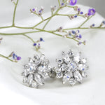 Women's Elegant Sim Diamond Stud Earrings 1.5 cttw Silver Plated
