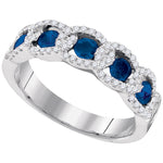 14kt White Gold Womens Round Diamond Band Ring 1.00 Cttw