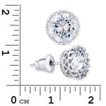 Unique Round Stud Earrings For Her Silver Plated 2.00 CT