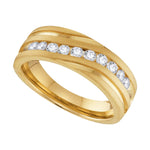 10kt Yellow Gold Mens Round Diamond Wedding Band Ring 1.00 Cttw