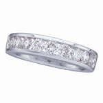 14kt White Gold Womens Round Channel-set Diamond Wedding Band 1/6 Cttw