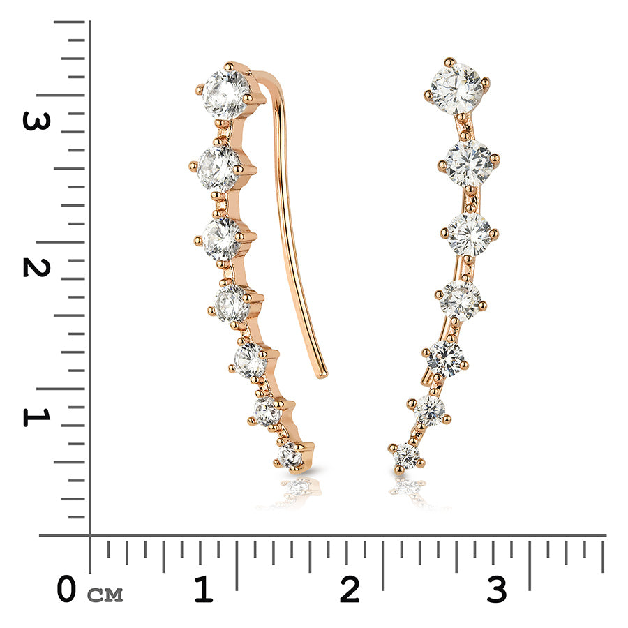 Unique Womens Cuff Earrings Rose Gold Plated 0.75 CT Wedding Accessories