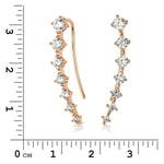 Unique Womens Cuff Earrings Rose Gold Plated 0.75 CT Wedding Accessories