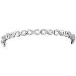 10kt White Gold Womens Round Diamond Infinity Tennis Bracelet 1/4 Cttw