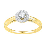 10kt Yellow Gold Womens Round Diamond Solitaire Bridal Wedding Engagement Ring 1/3 Cttw