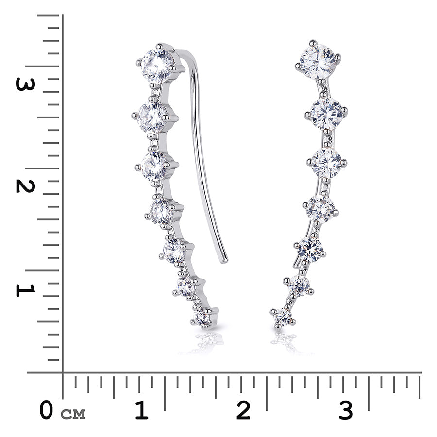 Stunning Womens Cuff Earrings White Gold Plated 0.75 CT