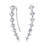 Stunning Womens Cuff Earrings White Gold Plated 0.75 CT