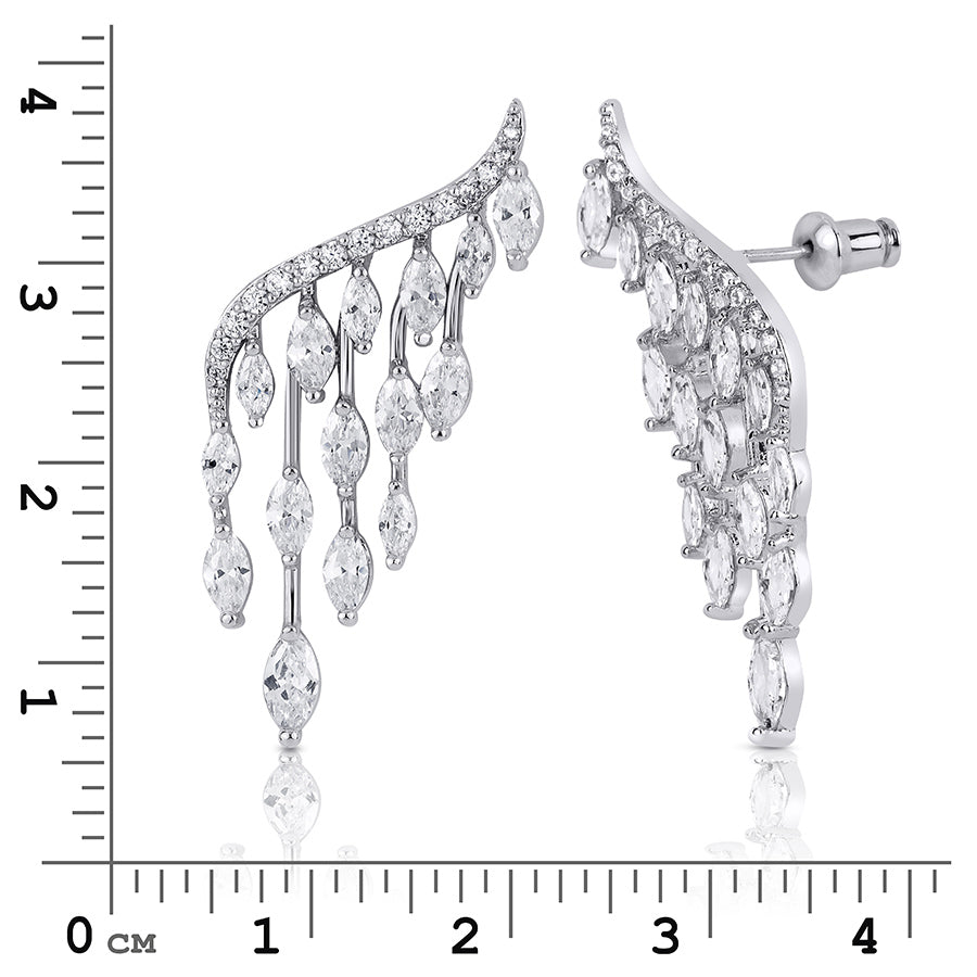 Pair of Angle Wings Silver Plated Fashion Earrings for Her 1.00 CT