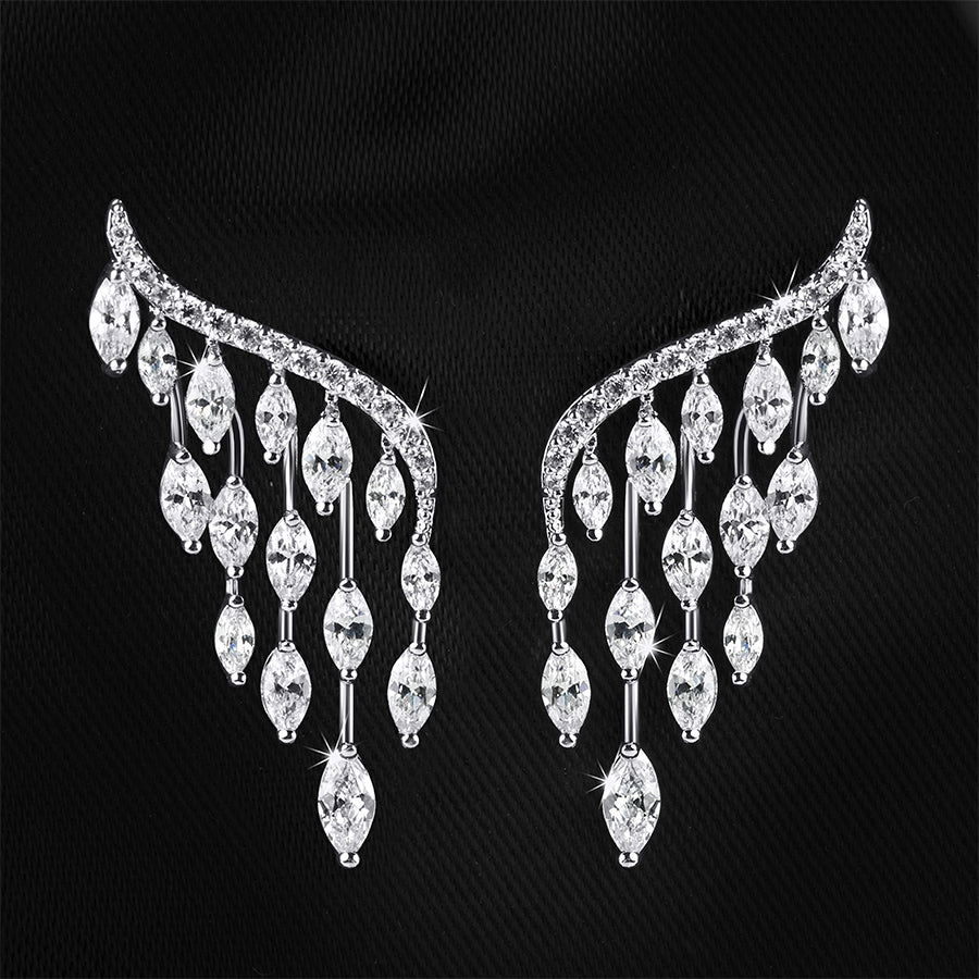 Pair of Angle Wings Silver Plated Fashion Earrings for Her 1.00 CT