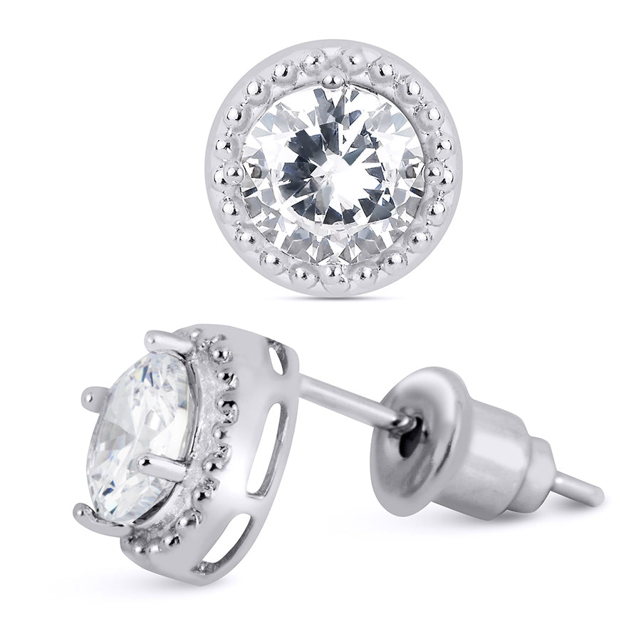 Gorgeous Simulated Diamond Stud Earrings 5mm 0.50 CT For Her Wedding Accessories