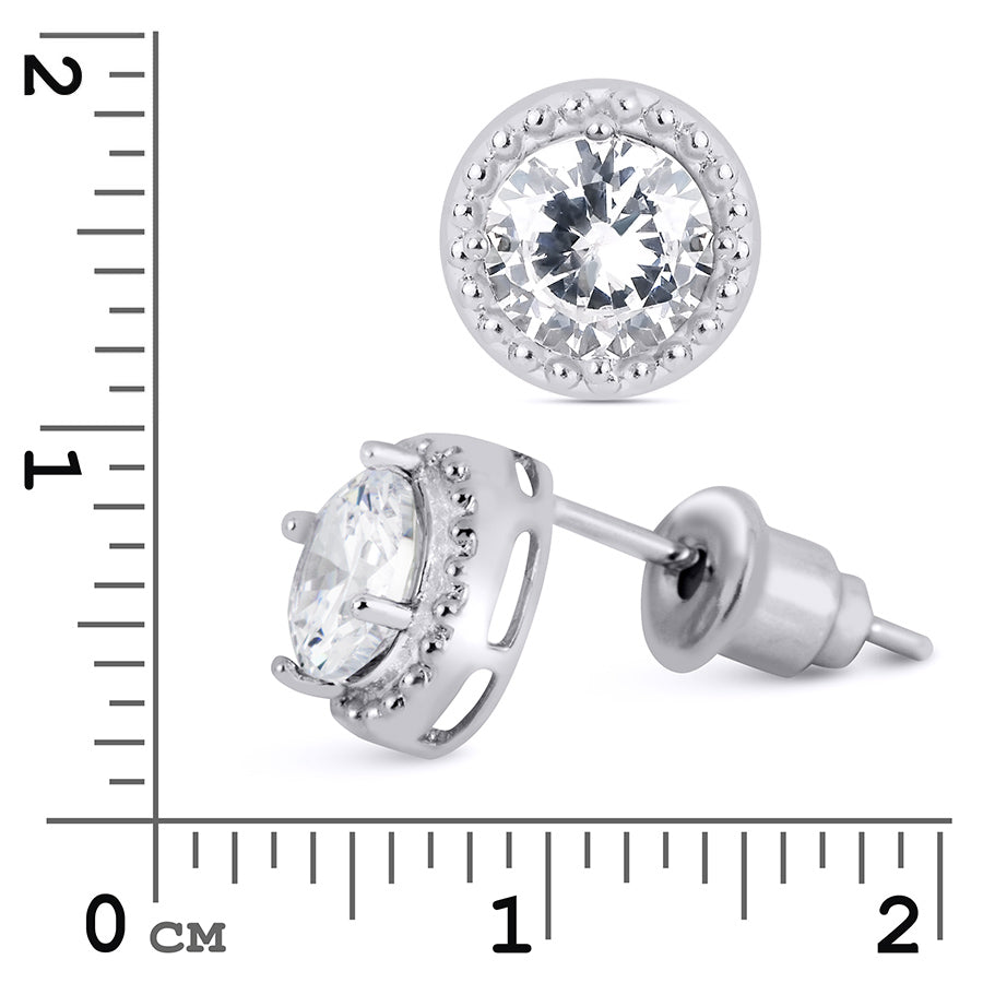 Gorgeous Simulated Diamond Stud Earrings 5mm 0.50 CT For Her Wedding Accessories
