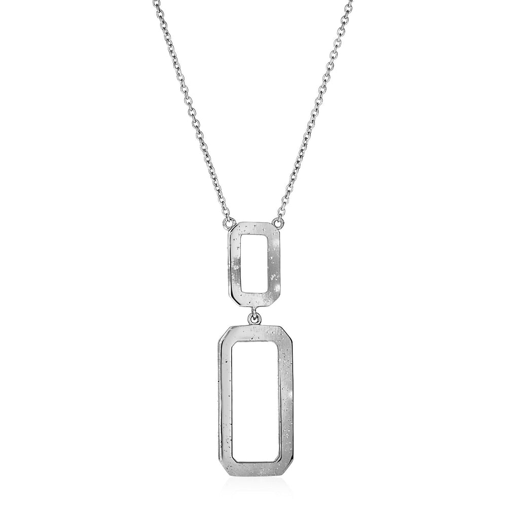Necklace with Interlocking Rectangles in Sterling Silver