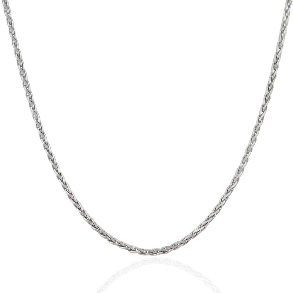 2.2mm Sterling Silver Rhodium Plated Wheat Chain