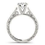 14K White Gold Round Diamond Antique Style Engagement Ring (1 1/8 ct. tw.)