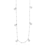 Sterling Silver 24 inch Necklace with Polished Beads and Roman Coins
