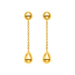 14k Yellow Gold Polished Teardrop Dangle Earrings