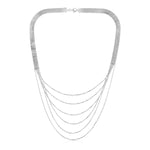 Sterling Silver 20 inch Six Strand Textured Chain Necklace