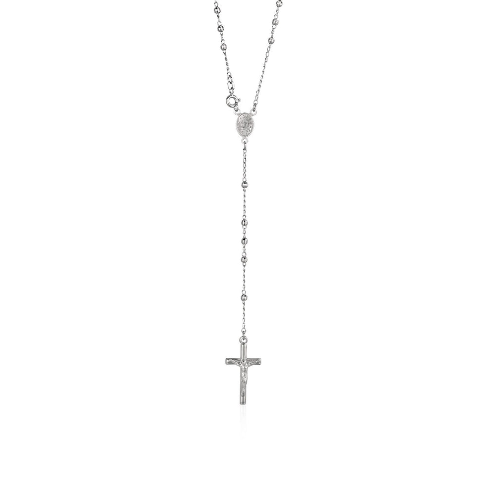 Rosary Chain and Bead Necklace in Sterling Silver