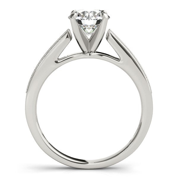 14K White Gold Antique Style Round Graduagted Single Row Diamond Engagement Ring (1 1/8 ct. tw.)