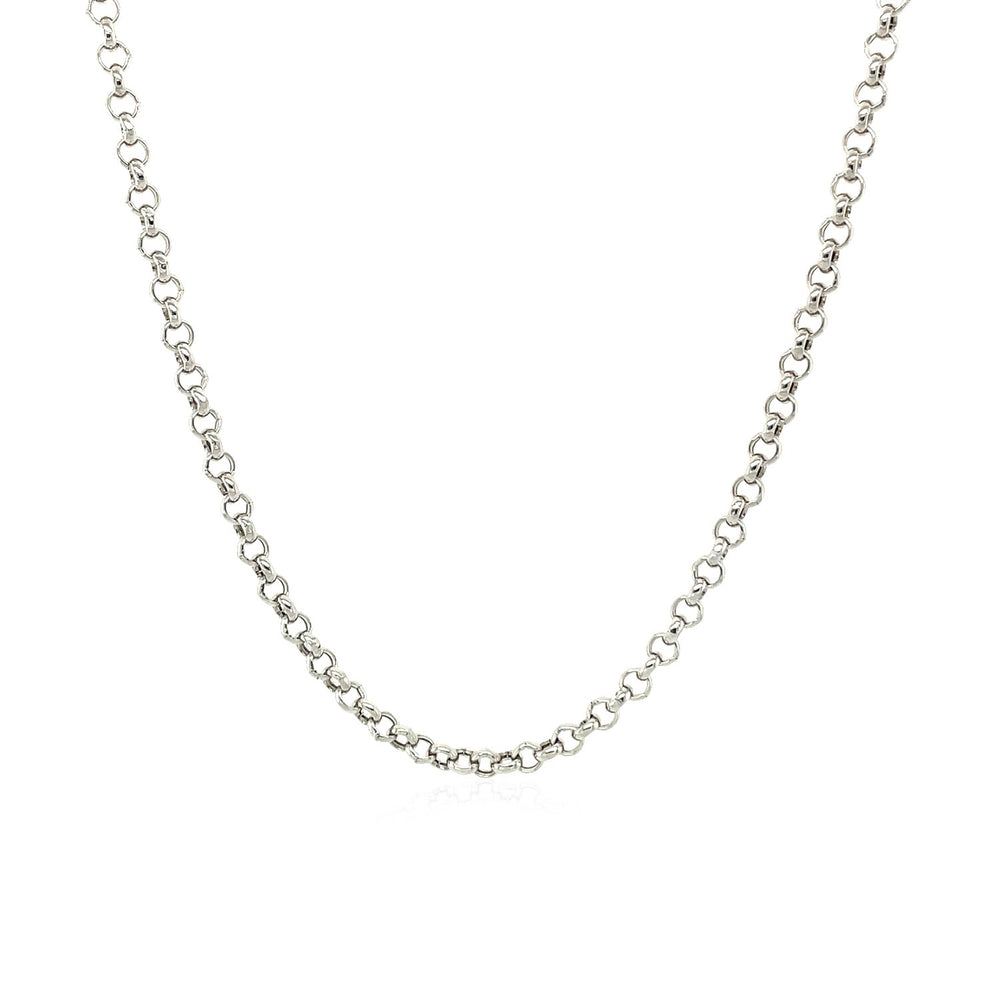 2.3mm 14k White Gold Rolo Chain