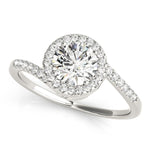 14K White Gold Halo Design Bypass Round Diamond Engagement Ring (5/8 ct. tw.)