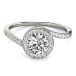 14K White Gold Halo Design Bypass Round Diamond Engagement Ring (5/8 ct. tw.)