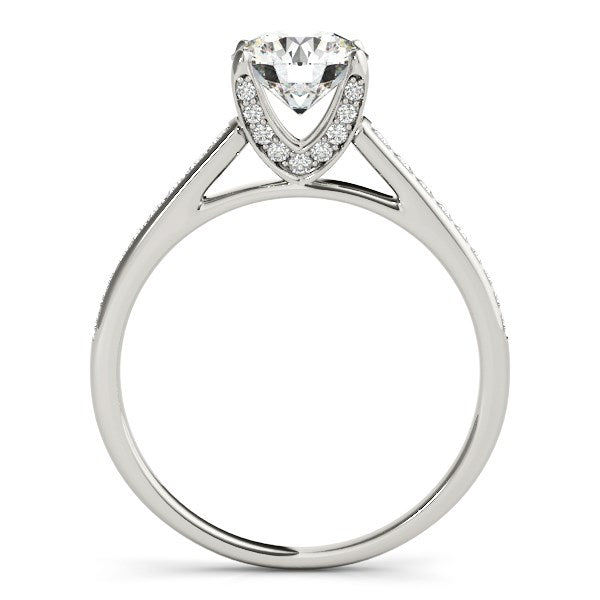 14K White Gold Round Diamond Single Row Engagement Ring With Cathedral Design (1 1/3 ct. tw.)