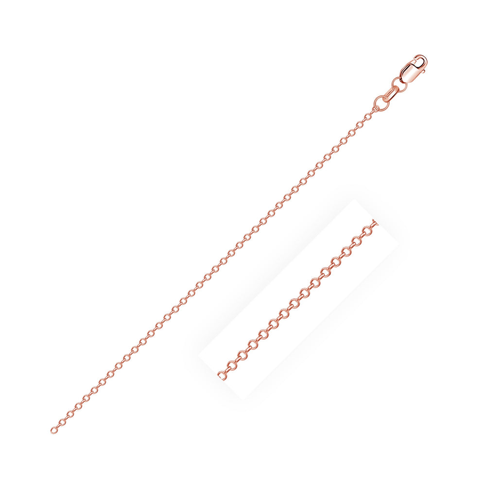 14k Rose Gold Cable Link Chain 0.8mm