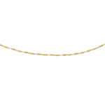14k Two-Tone Gold Braided Design Double Strand Mirror Spring Necklace