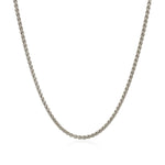 Sterling Silver Rhodium Plated Wheat Chain 1.3mm