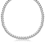 Sterling Silver Rhodium Plated Necklace with a Polished Bead Style (8mm)