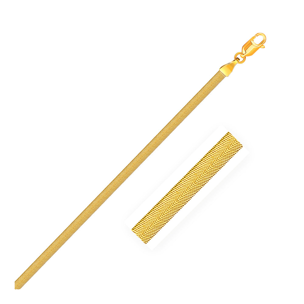 3.0mm 14k Yellow Gold Super Flex Herringbone Bracelet