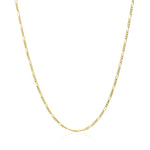 14k Yellow Gold Solid Figaro Chain 1.3mm