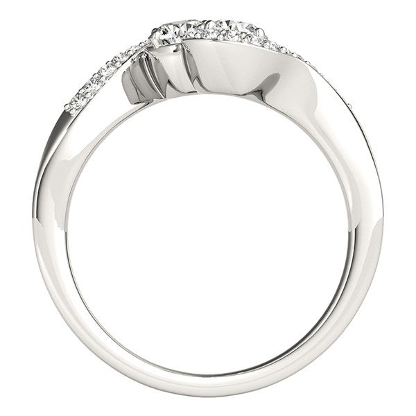 14K White Gold Curved Band Style Two Diamond Ring (5/8 ct. tw.)