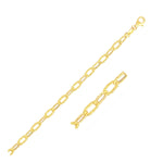14k Yellow Gold Anklet with Flat Hammered Oval Links