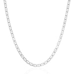3.5mm Sterling Silver Rhodium Plated Flat Mariner Chain