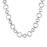 Polished Round Link Necklace in Sterling Silver