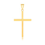 14k Yellow Gold Polished Flat Cross Pendant