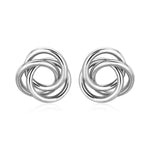 Polished Open Love Knot Earrings in Sterling Silver