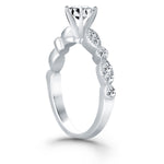 14k White Gold Fancy Shaped Diamond Engagement Ring